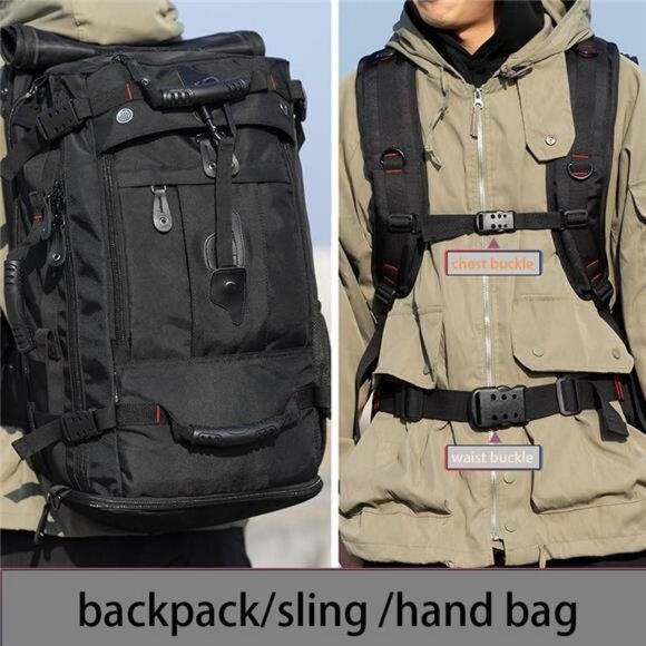 Men\'s Large Capacity Travel Carry On Backpack Durable Convertible